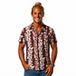 Camisa Polinesica Burdeo franja Moai - thumbnail 1