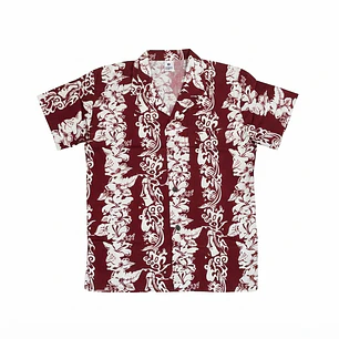 Camisa Polinesica Burdeo franja Moai