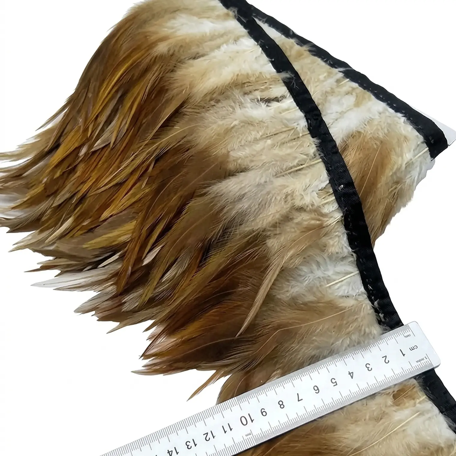 1 metro Boa Plumas Cafe Claro punta 10 a 12 Cm 1