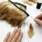 10 yardas o 9mts Boa Plumas Cafe Claro Con Beige 10 A 12 Cm - Miniatura 2