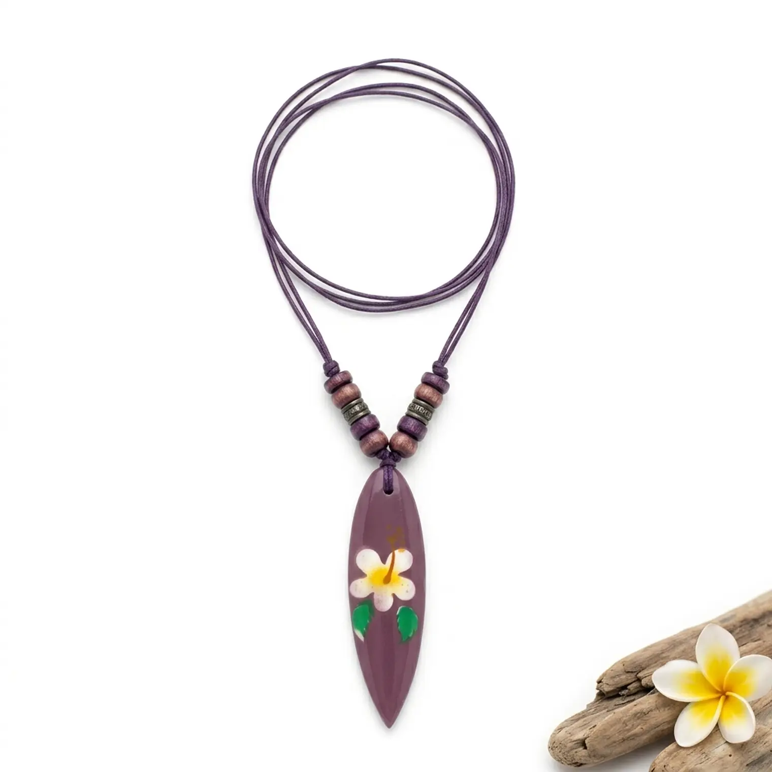 Colgante ajustable tabla de surf morado hibisco 2