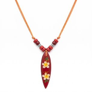 Colgante ajustable tabla de surf fucsia 2 hibiscos