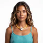 Collar de fibra de trigo y concha buble blanca con perla - thumbnail 1