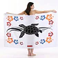 Pareo Blanco L Tortuga con hibiscos 1,70x1,15mts - Miniatura 1