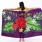 Pareo Morado L con 1 hibisco rojo 1,70x1,15mts - thumbnail 1