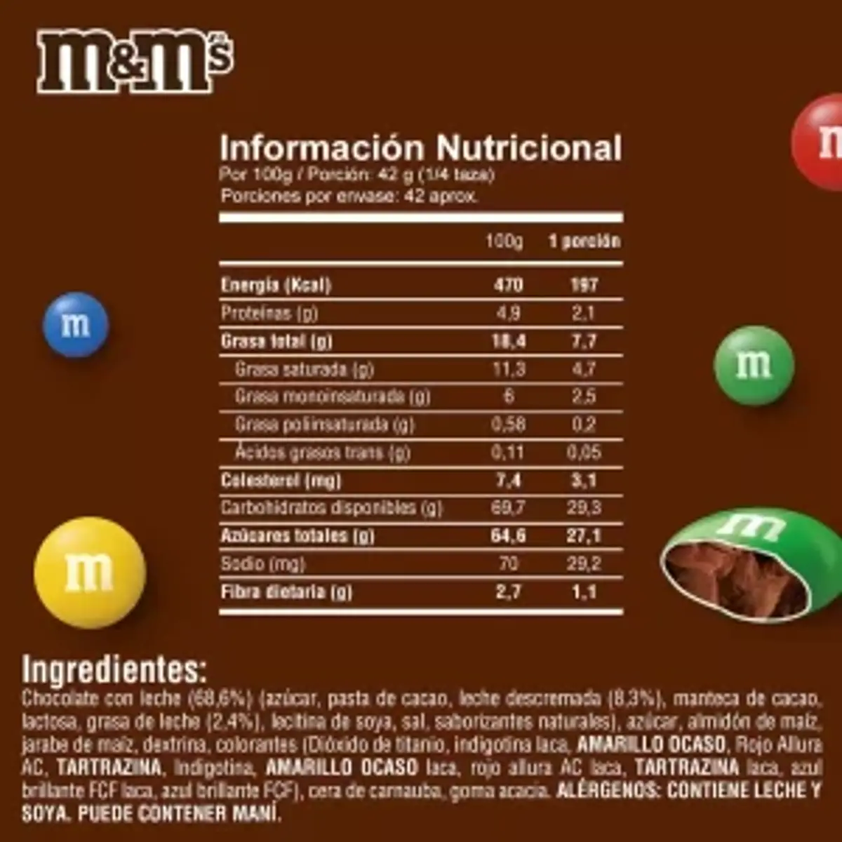 M&M's Frasco grande sabor chocolate 1,7kg