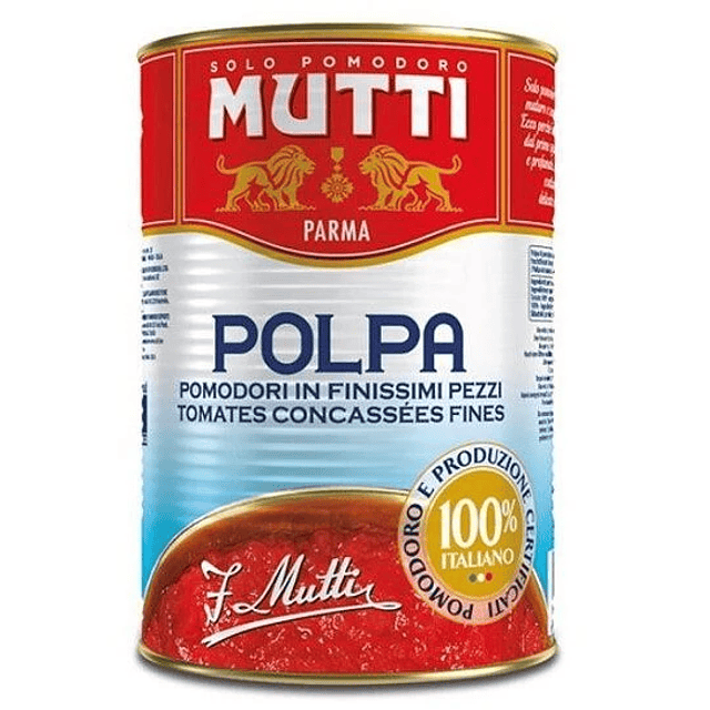 Polpa di Pomodoro picado 400g Mutti. Valle de Parma, Italia.