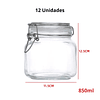 Frasco Canister Cierre Hermético Clip 850ml Transparente