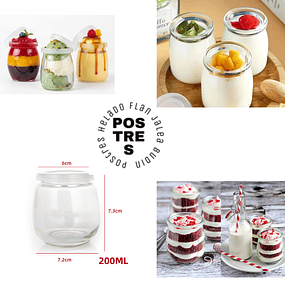 Frasco para Postres o Velas Decorativas, Dale tu uso Preferido. 200ml 