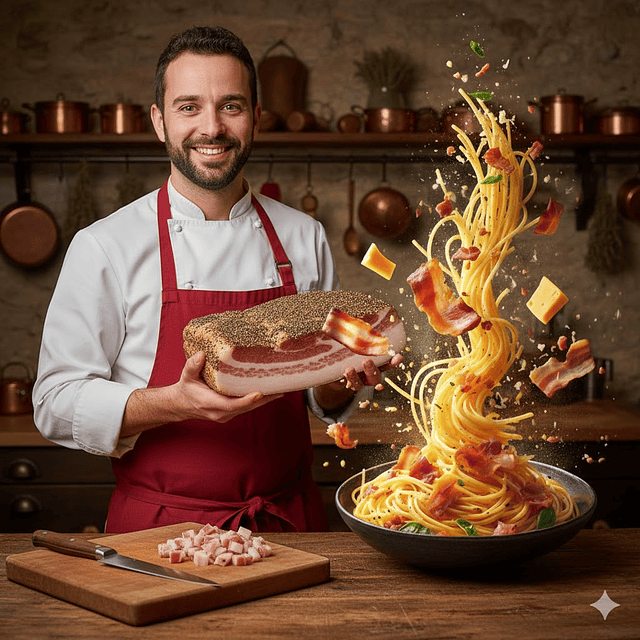 GUANCIALE STAGIONATO NEGRINI Carne de cerdo con especies 720gr Gianni Negrini Bolonia Italia. 