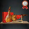 Paleta jamón serrano Pierna delantera etiqueta roja 4,8Kg con atril y cuchillo