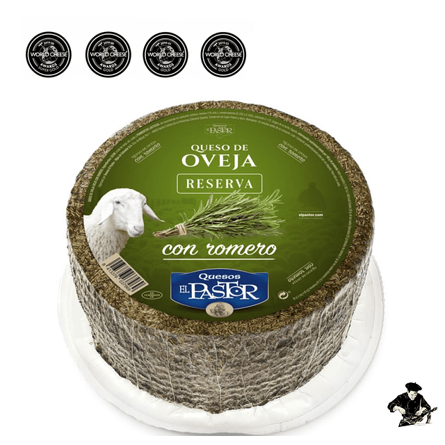 QUESO OVEJA CURADO AL ROMERO EL PASTOR 3,4 kg IMPORTADO