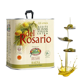 Aceite de Oliva Virgen Extra Del Rosario 2,5 Litros en Lata Importado de España