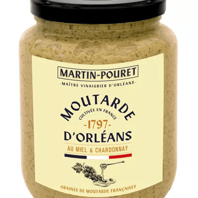Mostaza de Orleans, Miel y Chardonnay 850 g Importada de Francia