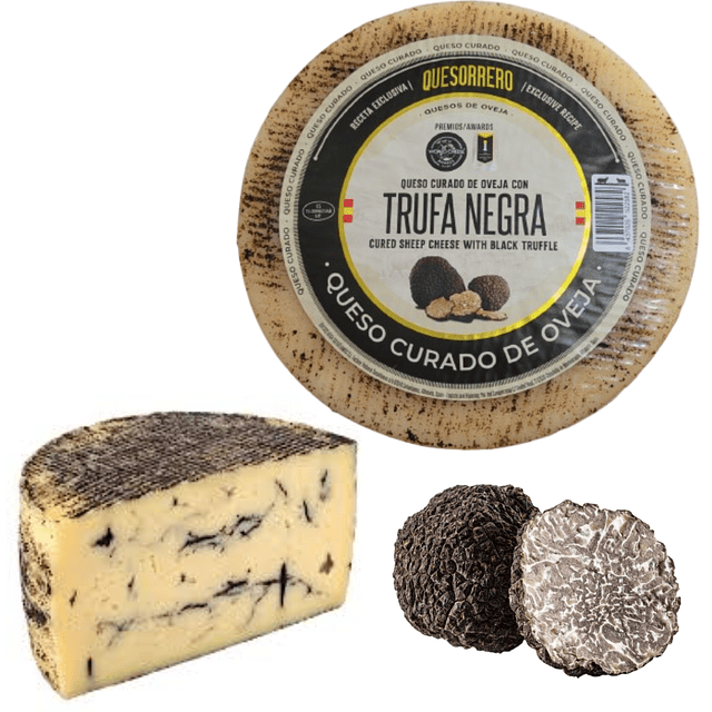 Queso de Oveja Curado con Trufa Negra leche cruda - 1 kg. Importado