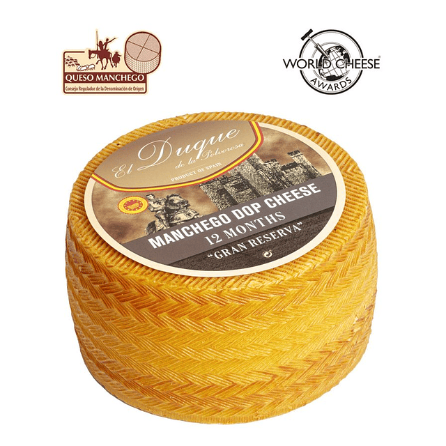 QUESO OVEJA SEMICURADO D.O.P. MANCHEGO DUQUE DE LA POLVOROSA PIEZA 1 KG Leche: Oveja