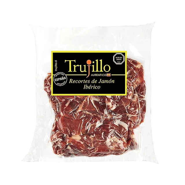 Recortes de Jamón Ibérico de Cebo Et. Negra, 500g más Agregados