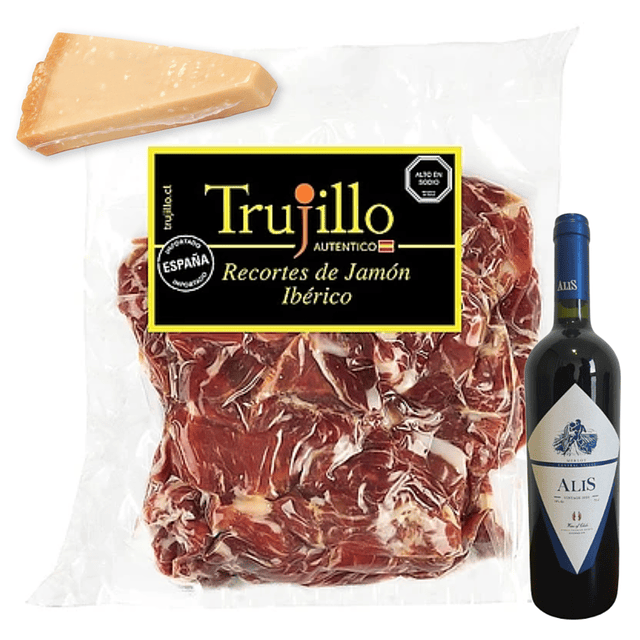 Recortes de Jamón Ibérico de Cebo Et. Negra, 500g más Agregados