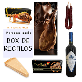 Jamón Serrano Pierna Trasera Etiqueta roja 7,5 Kilos  Box de Regalos