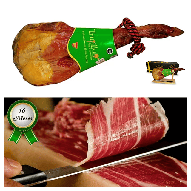 Jamón Serrano Reserva  importada de España. 5 Kilos aprox sin Atril y Cuchillo