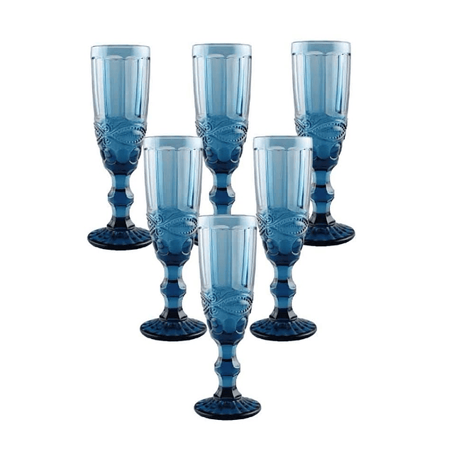 Copas Talladas de Vidrio Grueso. 6 Unidades & Celebra con Estilo, para esta Celebración de Año Nuevo.