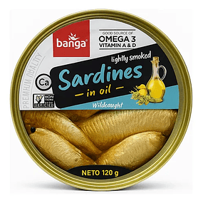 Sardinas Ahumadas en Aceite 120g. Banga