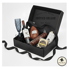 Box ibérico Deluxe & 1 Kilo Jamón Serrano & Chorizo Vela Ibérico 500g