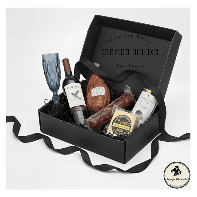 Box ibérico Deluxe & 1 Kilo Jamón Serrano & Chorizo Vela Ibérico 500g