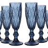 Set 6 Copas Champagne Azul 160ml Eventos o Reuniones