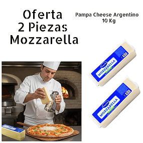 Queso Mozzarella Pampa Cheese 2 Barra 10 Kilos