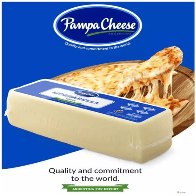 Queso Mozzarella Pampa Cheese 2 Barra 10 Kilos