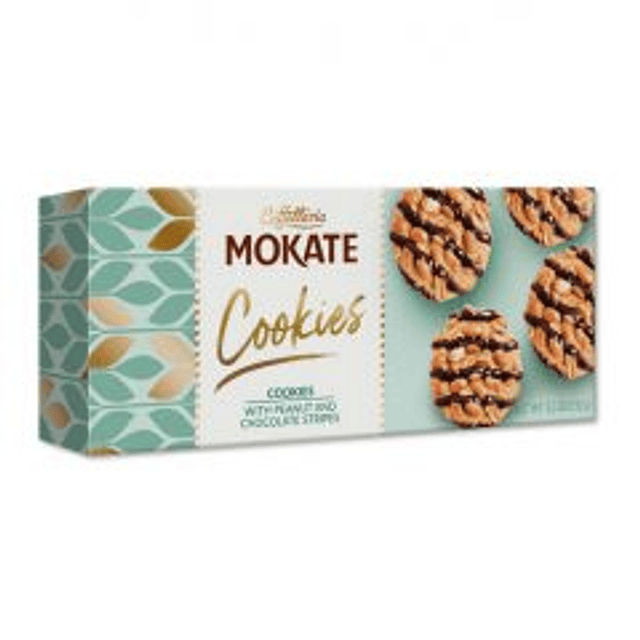 Galletas con Tiras de Cacahuete y Chocolate Cacahuetes 24 % Chocolate Negro 13 %