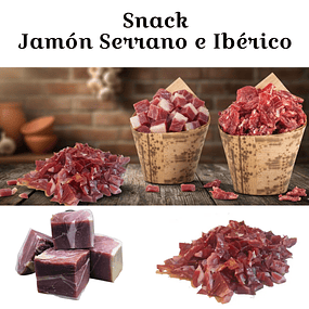 Recortes de Jamón Ibérico de Cebo Et. Negra, 500g Corte con Cuchillo Para Snack