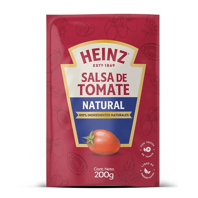 Salsa de Tomate Heinz Natural 200 g. Con el Auténtico Sabor del Tomate