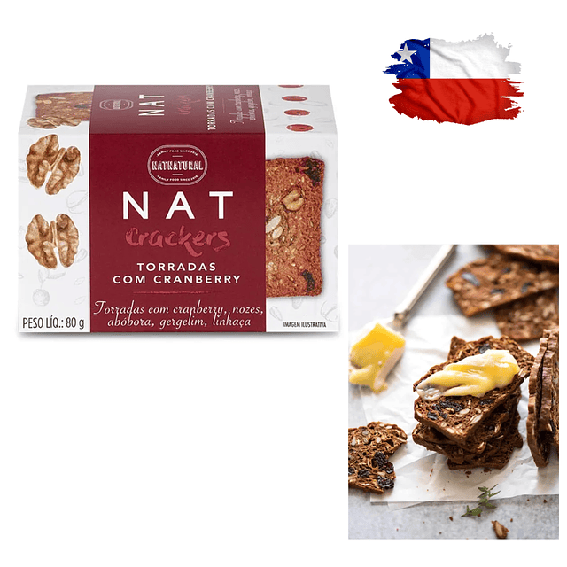 Galletas Nat Crackers Cramberry Nuez 80 g