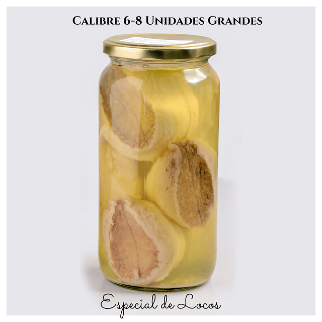 Locos en Conservas Frasco de Vidrio Calibre 6-8 Grandes y Calibre 10-12 Medianos