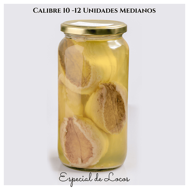 Locos en Conservas Frasco de Vidrio Calibre 6-8 Grandes y Calibre 10-12 Medianos