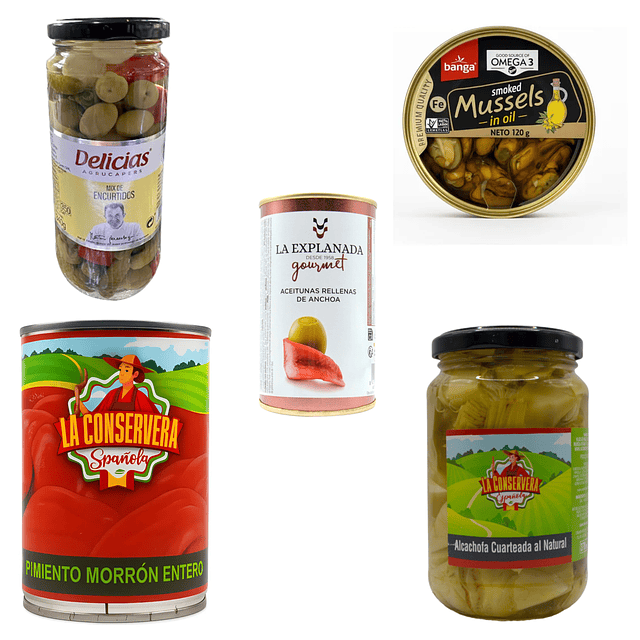 Pack Pimientos - Alcachofas - Choritos - encurtidos de España