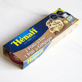 Pack Pâté Hénaff Campagne y 2 Paté Foie Henaff 78g Mousse Importado de Francia.