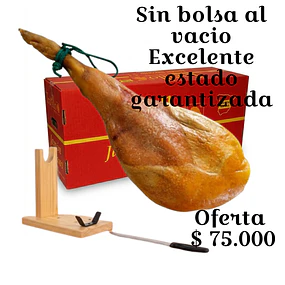Oferta Paleta jamón serrano Pierna delantera etiqueta roja 4,2 a 4,8 Kg con atril y cuchillo