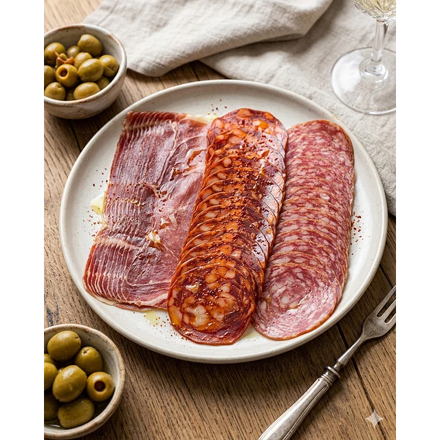 Tabla Ibérica Queso Pecorino Chorizo Español Aceituna al Pimentón Nat Craker