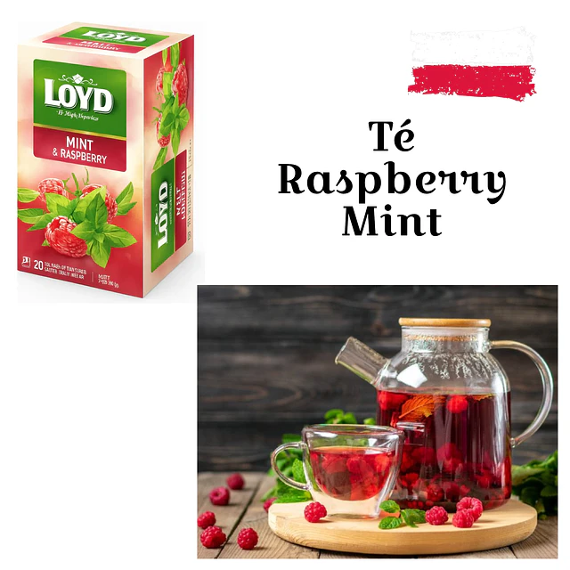 Té Menta Frambuesa de Loyd 20 Bolsitas importado de Polonia