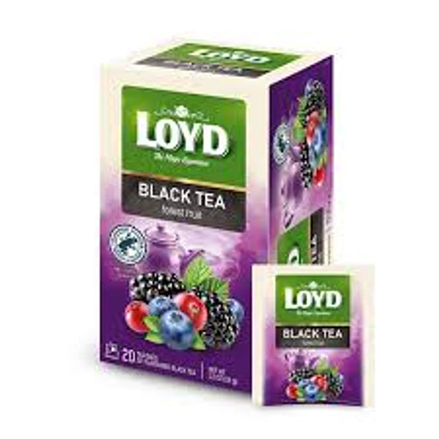 Té Negro de Frutos del Bosque de Loyd 20 Bolsitas Importado de Polonia