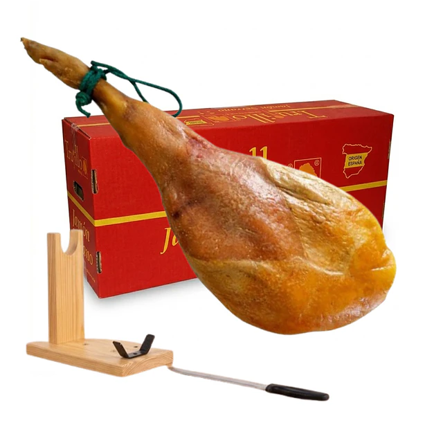 Paleta jamón serrano Pierna delantera etiqueta roja  4,2 a 4,8 Kg con atril y cuchillo