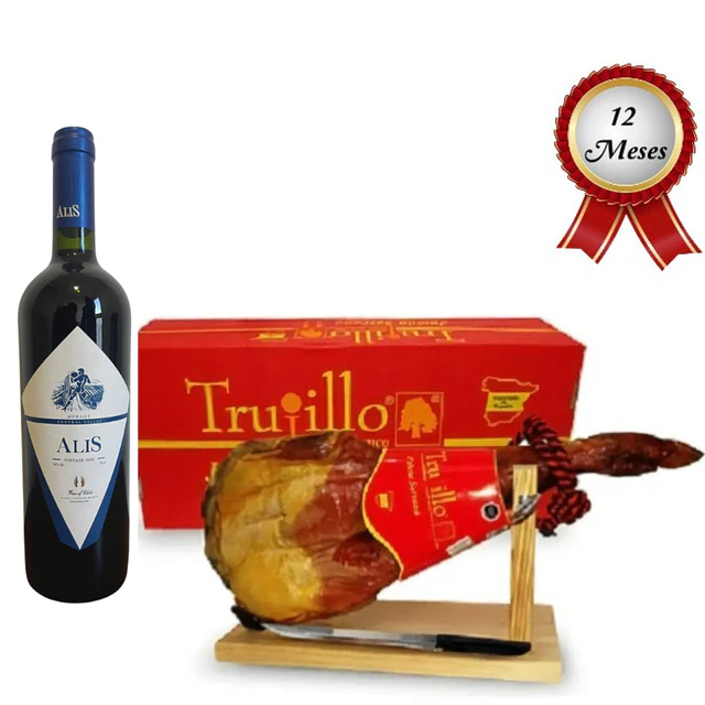 Paleta Jamón Serrano etiqueta Roja & Por Mil Pesos 1 Vino Merlot