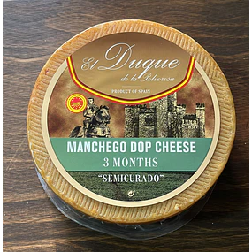Queso Manchego Oveja Semicurado D.O.P.  Duque de la Polvorosa Pieza  3,2 Kg aprox