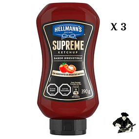 Ketchup Supreme Hellmann's 390 gr X 3 Unidades