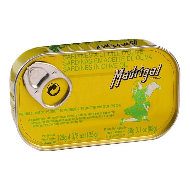 Sardina Madrigal En Aceite De Oliva - 125gr Importadas de Marruecos.