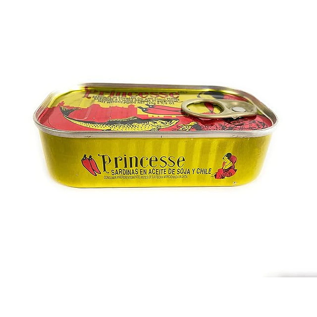 Sardinas en Aceite de Soja 125 gr. Princesse Importadas de Marruecos.