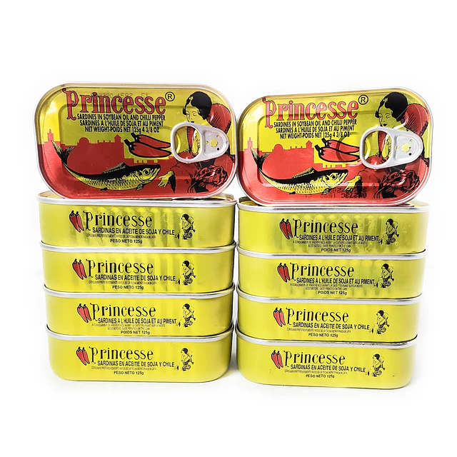 Sardinas en Aceite Picante 125 gr. Princesse Importadas de Marruecos